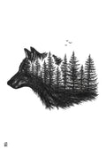 Forest Wolf Print