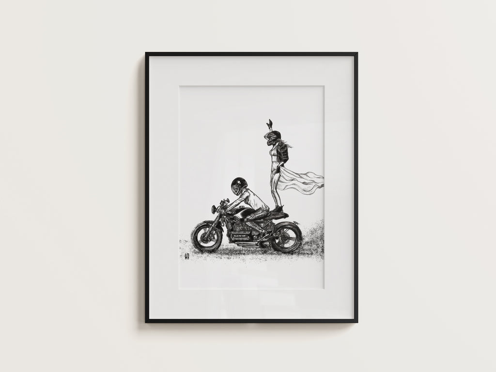 Couple on Wheels Print