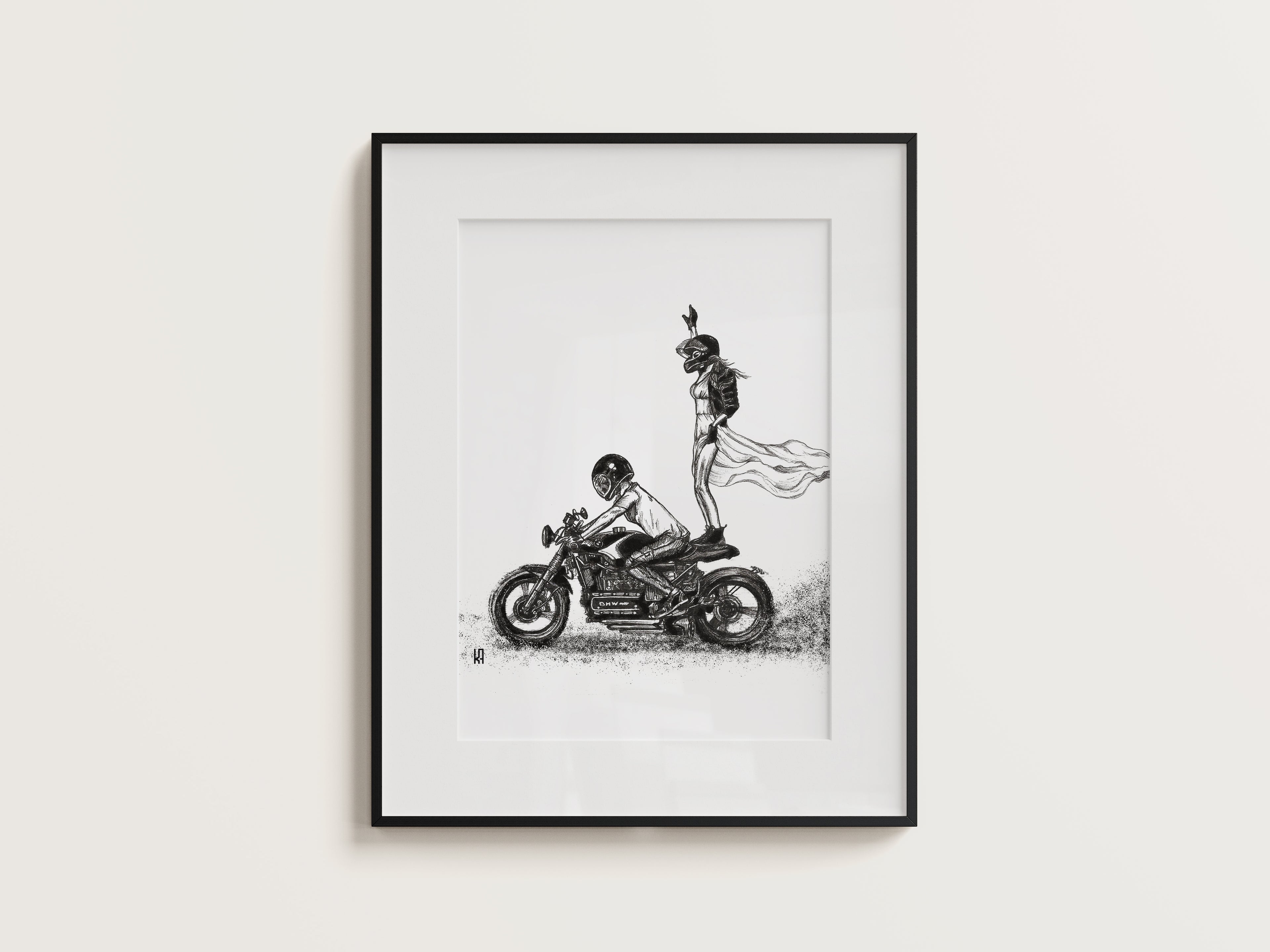 Couple on Wheels Print