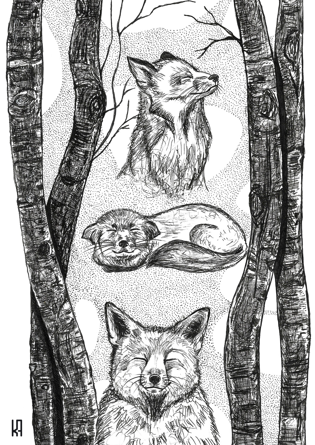 Between the trees