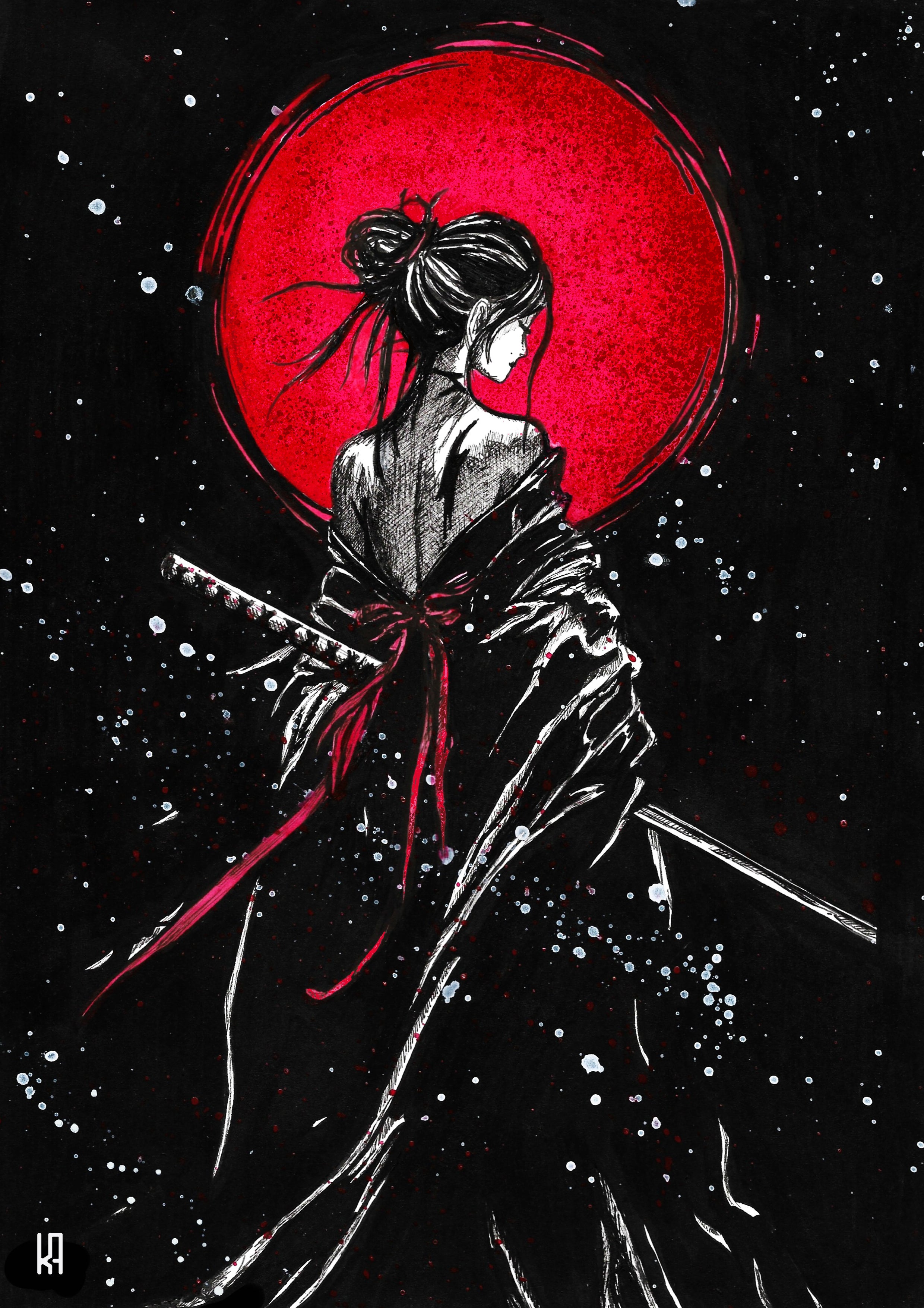 Samurai Girl Print