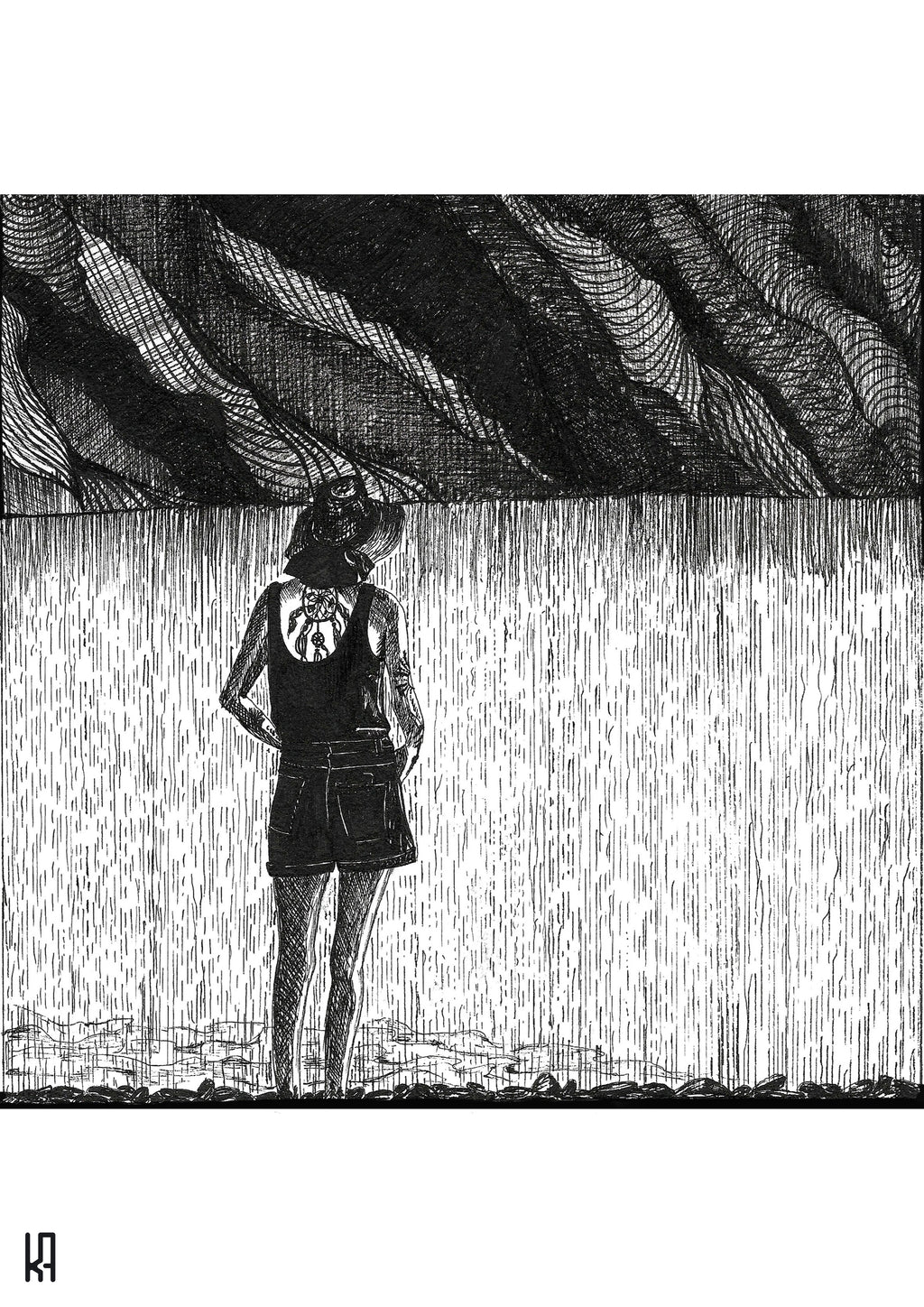 הדפס אישה באגם