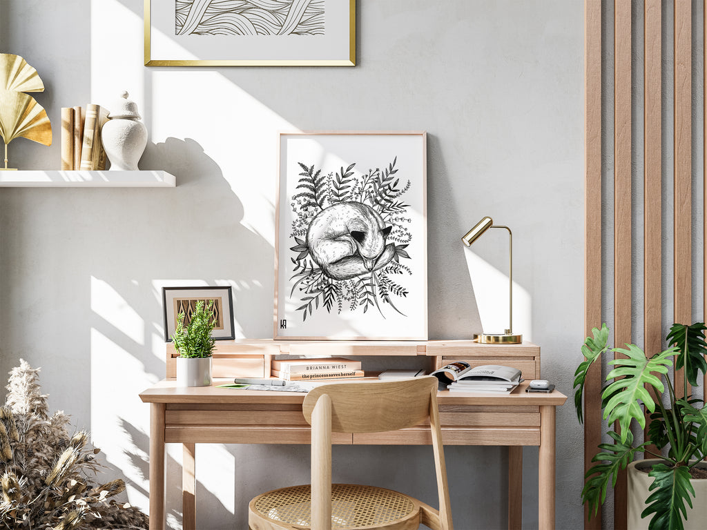 Maya's Sleeping Fox Print