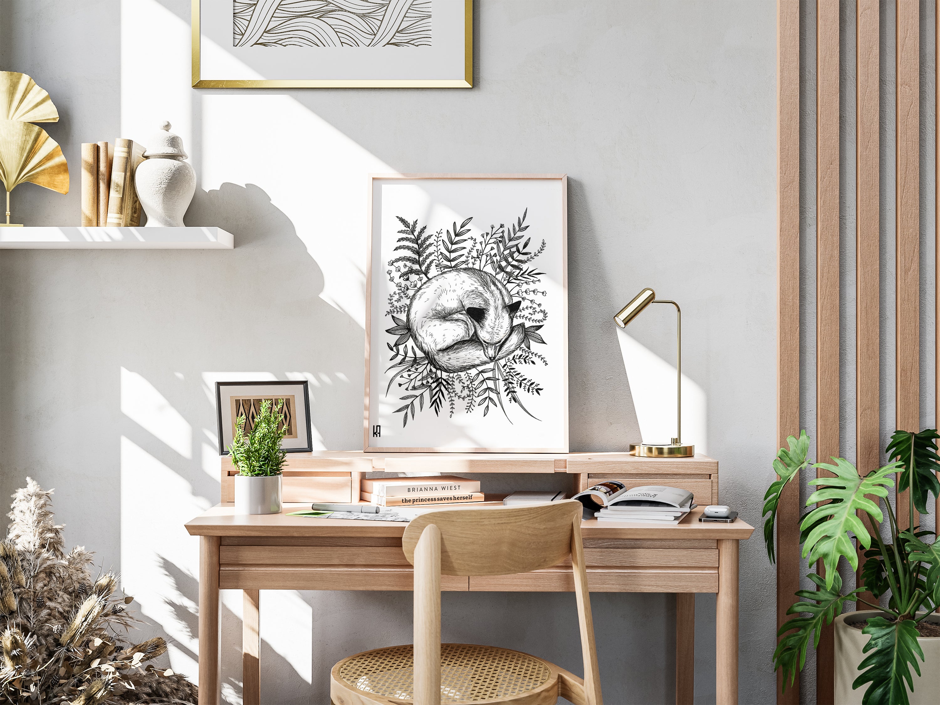 Maya's Sleeping Fox Print